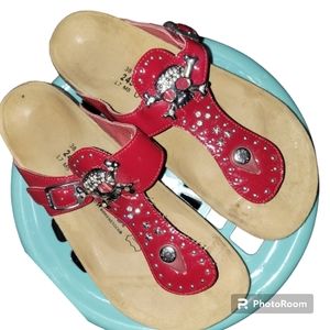 Betula Patent Leather Studded Sandals